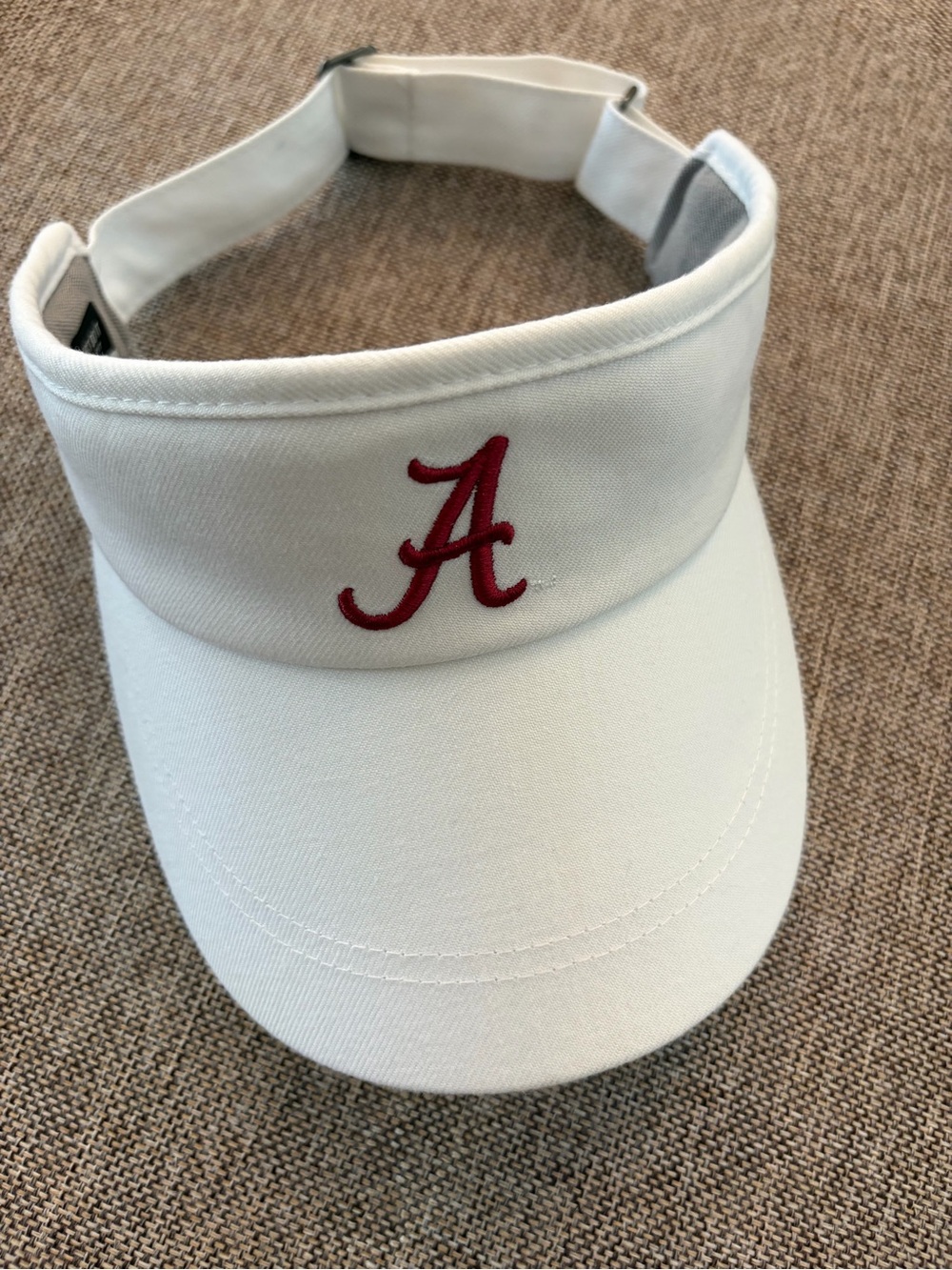 Alabama Crimson Tide Nike Dri Fit Visor Adjustable Hat White Red OSFM